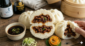 A&A Gourmet BBQ Pork Bao Bun (Char Siu Bao) - Steamed Bun with Roast Pork Filling | Frozen Dim Sum