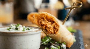 A&A Gourmet Buffalo Chicken Mini Spring Roll - Spicy Crispy Handcrafted Frozen Appetizer | Asian Catering