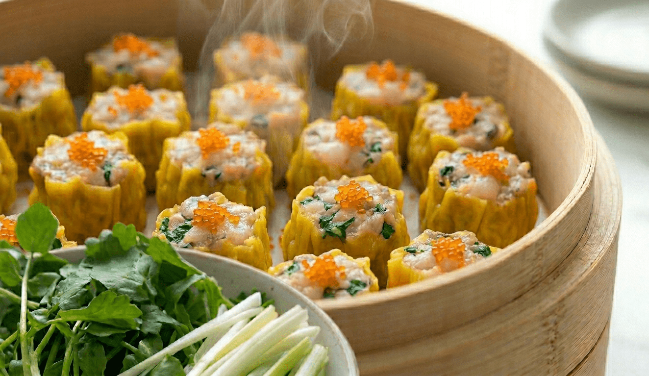 A&A Gourmet Shrimp & Watercress Sui-Mai - Steamed Siu Mai Dumpling | Frozen Dim Sum Appetizer